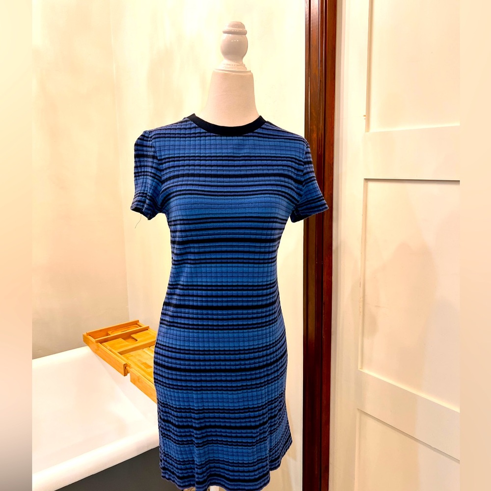 TOPSHOP ribbed body con striped dress